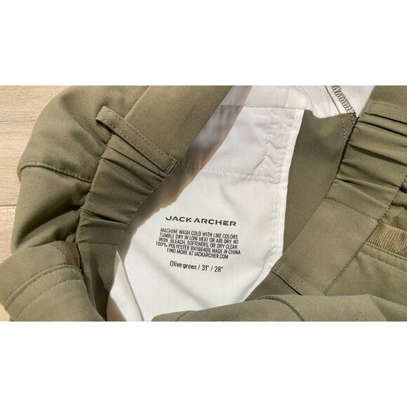Jack Archer Jetsetter Performance Mens 31X28 Olive Smart Tech Chino Golf Pants - Picture 8 of 8